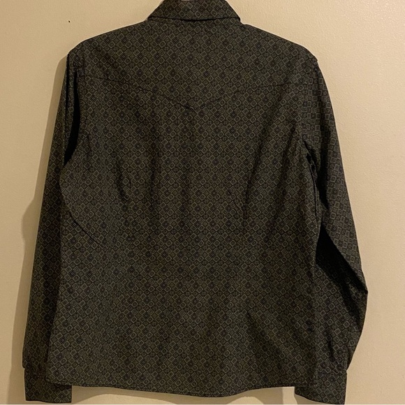 Panhandle Rough Stock Diamond Pattern Snap Down Western Shirt Womens Size M - Picture 2 of 10